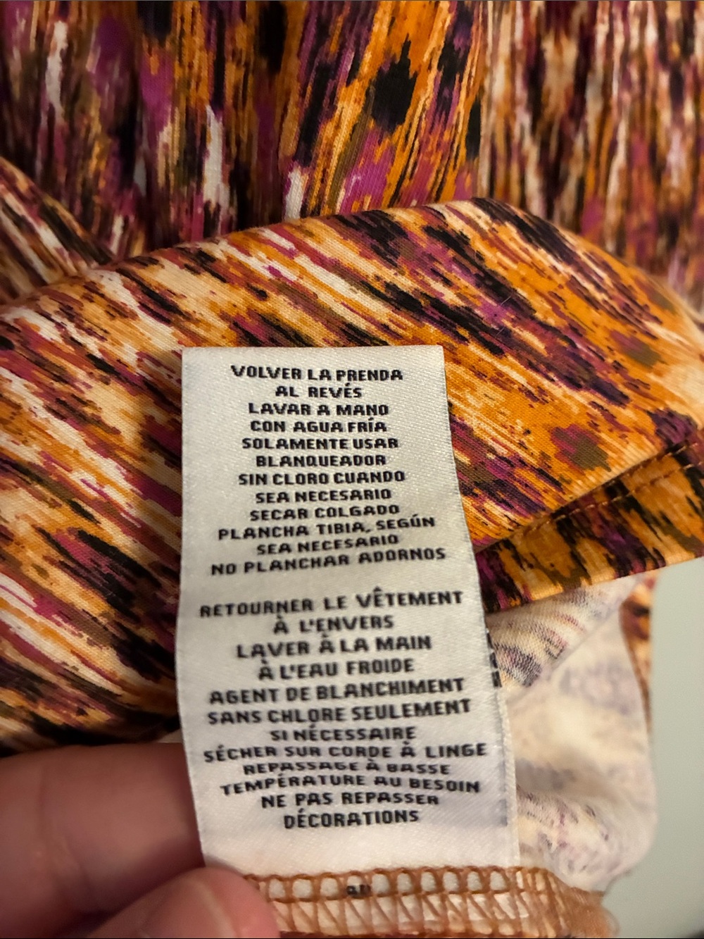 Ruby Rd. Ikat-Pattern V-Neck Tunic in Mustard & Burgundy - Picture 7 of 9